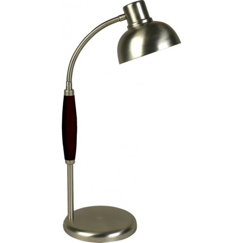 Lámpara escritorio flexible 326, platil con madera laqueda, 1 luz E27, apto led