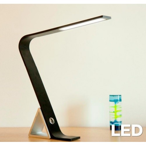 Lámpara escritorio led 8w, aluminio negro, regulador de intensidad al tacto