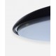 Colgante led disco extra fino metálico Ø40cm , cable textil negro  luz directa cálida 30w