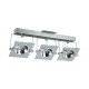 Barral AR-111 Led 12w. 3 luces cristal/acero completo para instalar