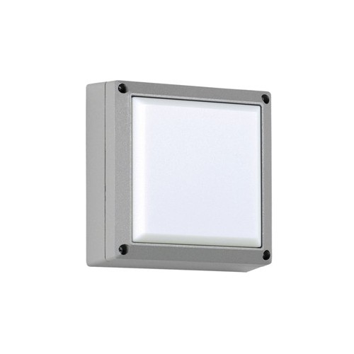 Plafón / Aplique, 1 luz E27, 21x21cm, aluminio y acrílico opal