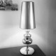 Lámpara mesa Jorno, base cromo, pantalla metalizada